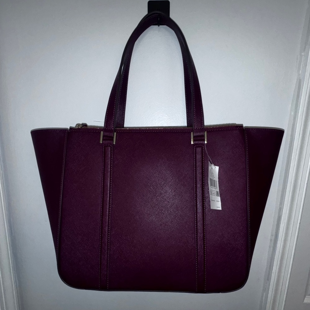 NWT Kate Spade Plum Tote Saffiano Tote Bag - Picture 3 of 6